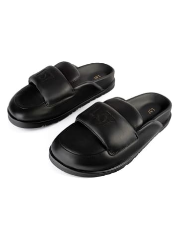 loft37 Leder-Clogs in Schwarz