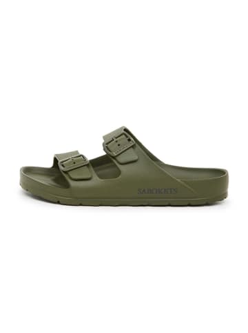SABOKETS Klapki w kolorze khaki
