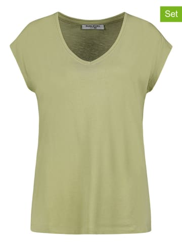 Sublevel 2er-Set: Shirts in Oliv/ Schwarz