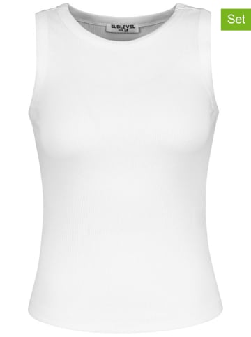 Sublevel 2er-Set: Tops in Weiß/ Rosa