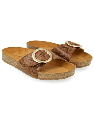 HAFLINGER Leren slippers lichtbruin