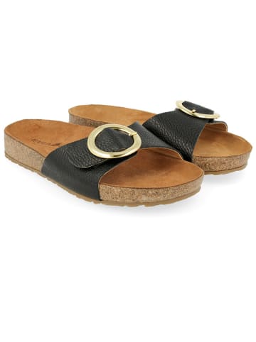 HAFLINGER Leder-Pantoletten in Schwarz