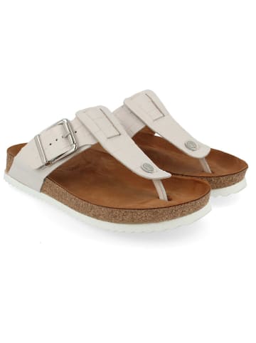 HAFLINGER Leren teenslippers wit