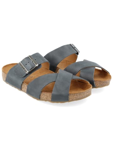 HAFLINGER Leren slippers donkerblauw