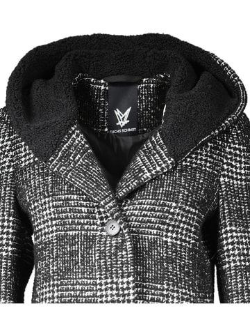 Fuchs Schmitt Wollmantel in Schwarz/ Weiß