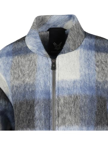 Fuchs Schmitt Wollmantel in Grau/ Hellblau