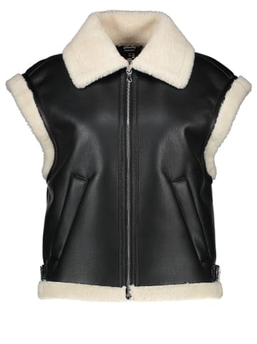 Fuchs Schmitt Kunstlederweste in Schwarz/ Creme