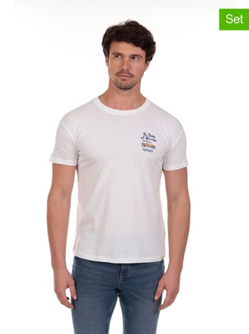 The Time of Bocha 2er-Set: Shirts in Weiß/ Dunkelblau
