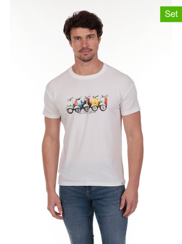 The Time of Bocha 2er-Set: Shirts in Dunkelblau/ Weiß