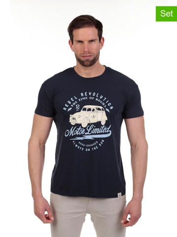 The Time of Bocha 2-delige set: shirts donkerblauw/wit