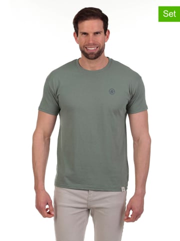 The Time of Bocha 2-delige set: shirts groen/donkerblauw
