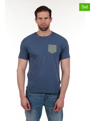 The Time of Bocha 2-delige set: shirts wit/donkerblauw