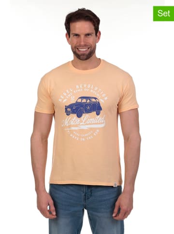 The Time of Bocha 2er-Set: Shirts in Apricot/ Blau