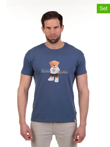 The Time of Bocha 2-delige set: shirts blauw/crème