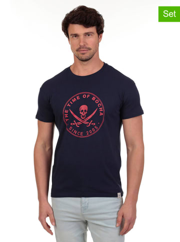 The Time of Bocha 2-delige set: shirts donkerblauw/wit