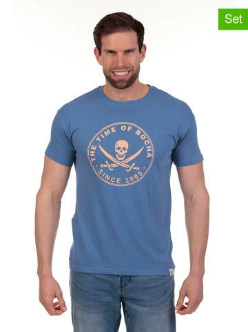 The Time of Bocha 2er-Set: Shirts in Blau/ Schwarz