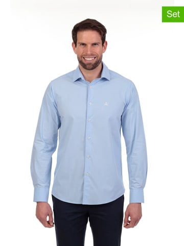 The Time of Bocha 2er-Set: Hemden - Regular fit - in Hellblau/ Weiß