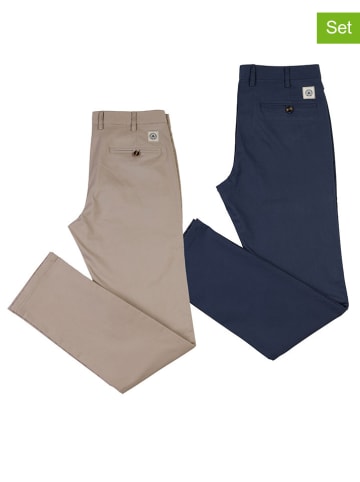 The Time of Bocha 2-delige set: chinobroeken beige/antraciet