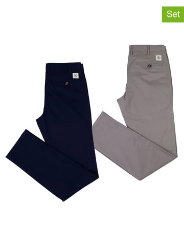 The Time of Bocha 2-delige set: Chinobroek donkerblauw/grijs