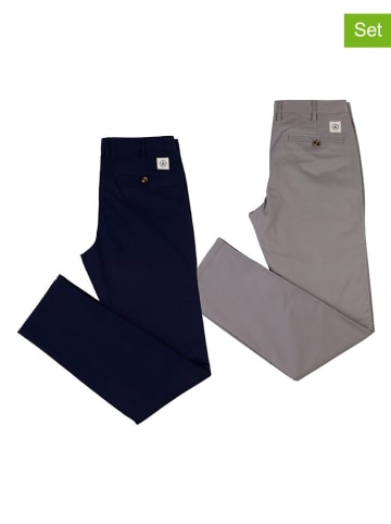 The Time of Bocha 2er-Set: Chinos in Dunkelblau/ Grau
