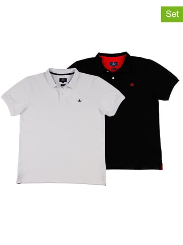 The Time of Bocha 2-delige set: poloshirts zwart/wit