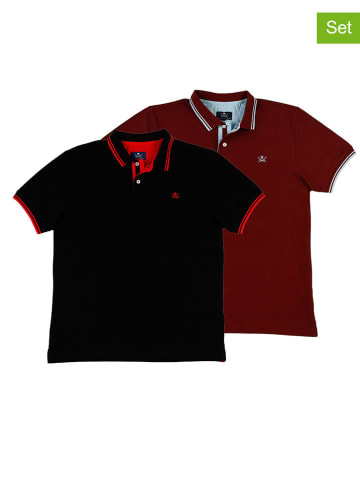 The Time of Bocha 2-delige set: poloshirts bordeaux/zwart