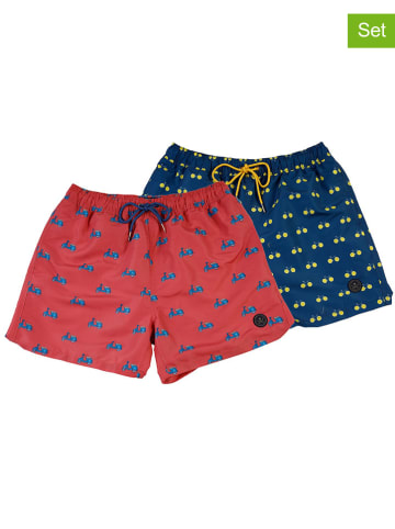 The Time of Bocha 2-delige set: zwemshorts roze/donkerblauw
