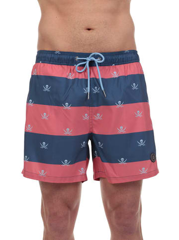 The Time of Bocha Badeshorts in Pink/ Dunkelblau