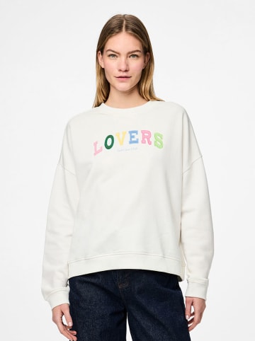 Pieces Sweatshirt "Tove" in Weiß
