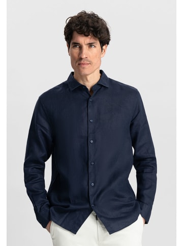 DSTREZZED Linnen blouse donkerblauw