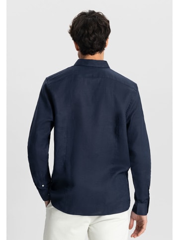 DSTREZZED Linnen blouse donkerblauw