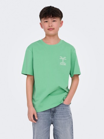 ONLY & SONS Junior Koszulka "Summer life" w kolorze zielonym