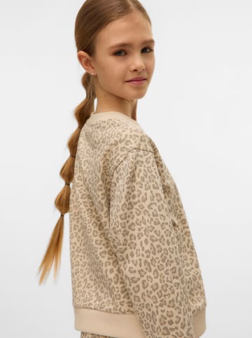 Vero Moda Girl Bluza "Brenda Animal" w kolorze beżowym