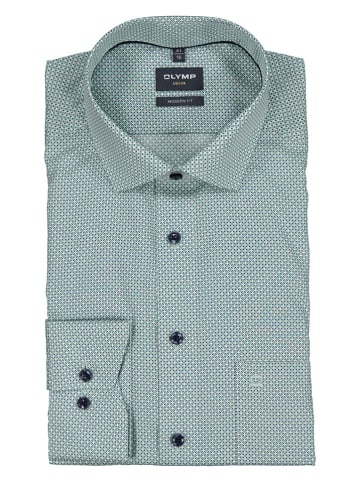 OLYMP Blouse "Luxor" - modern fit - groen/wit