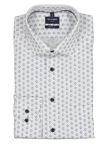 OLYMP Blouse "Luxor"- modern fit - wit/blauw