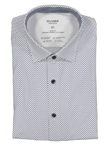 OLYMP Blouse "Level 5" - body fit - lichtroze/donkerblauw