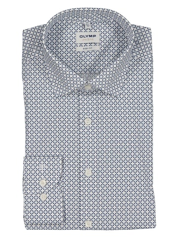 OLYMP Blouse "Level 5" - body fit - blauw/wit