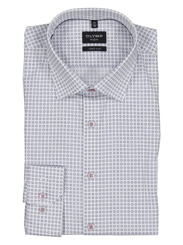 OLYMP Blouse "No 6" - super slim - wit/blauw