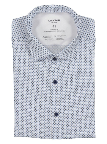 OLYMP Hemd "No 6" - Super Slim - in Hellblau/ Weiß/ Dunkelblau