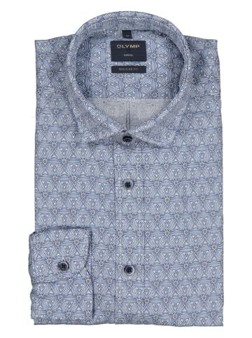 OLYMP Hemd "Casual" - Regular fit - in Weiß/ Dunkelblau