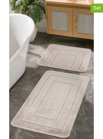 Colourful Cotton 2er-Set: Badvorleger ''Cerceve'' in Beige