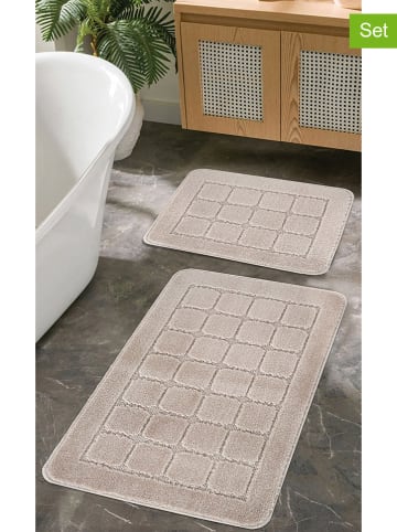 Colourful Cotton 2er-Set: Badvorleger ''Kareli'' in Beige