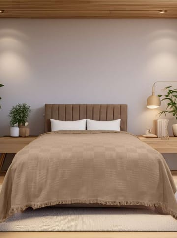 Colourful Cotton Bedsprei "Russel" beige