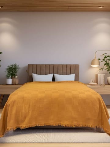 Colourful Cotton Tagesdecke ''Russel'' in Orange