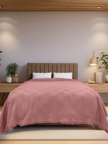 Colourful Cotton Tagesdecke ''Russel'' in Rosa