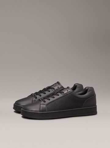 Calvin Klein Leder-Sneakers in Schwarz