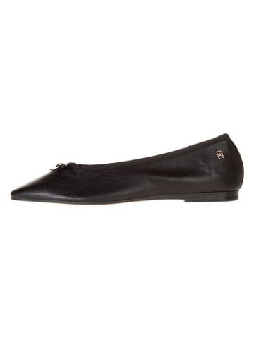 Tommy Hilfiger Shoes Leder-Ballerinas in Schwarz