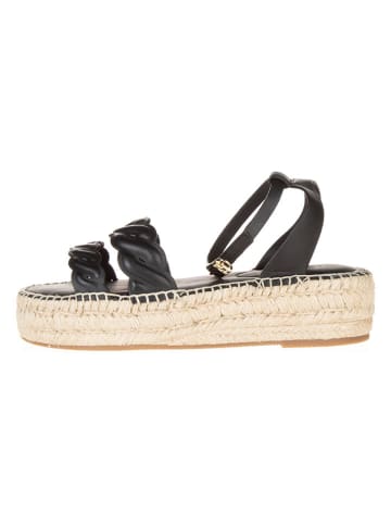 Tommy Hilfiger Shoes Leder-Sandaletten in Schwarz