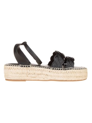 Tommy Hilfiger Shoes Leder-Sandaletten in Schwarz