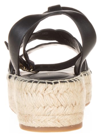 Tommy Hilfiger Shoes Leder-Sandaletten in Schwarz